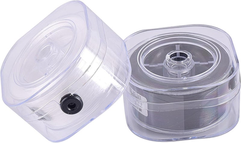 KONMAY 2 Rolls 0.8mm Flat Stretchy Bracelet Strings with Organizing Case, 180 Yards Black and White Crystal Elastic Thread Cord for Jewelry Bracelets Making and Beading - Image 3